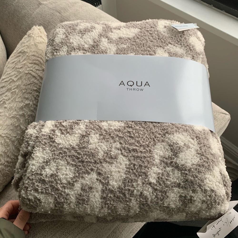Aqua cheetah print throw